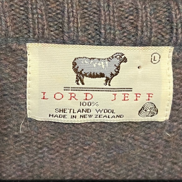 L Vintage 100% Wool Argyle Knit Shetland Sweater Vest Lord Jeff New Zealand - Picture 2 of 10